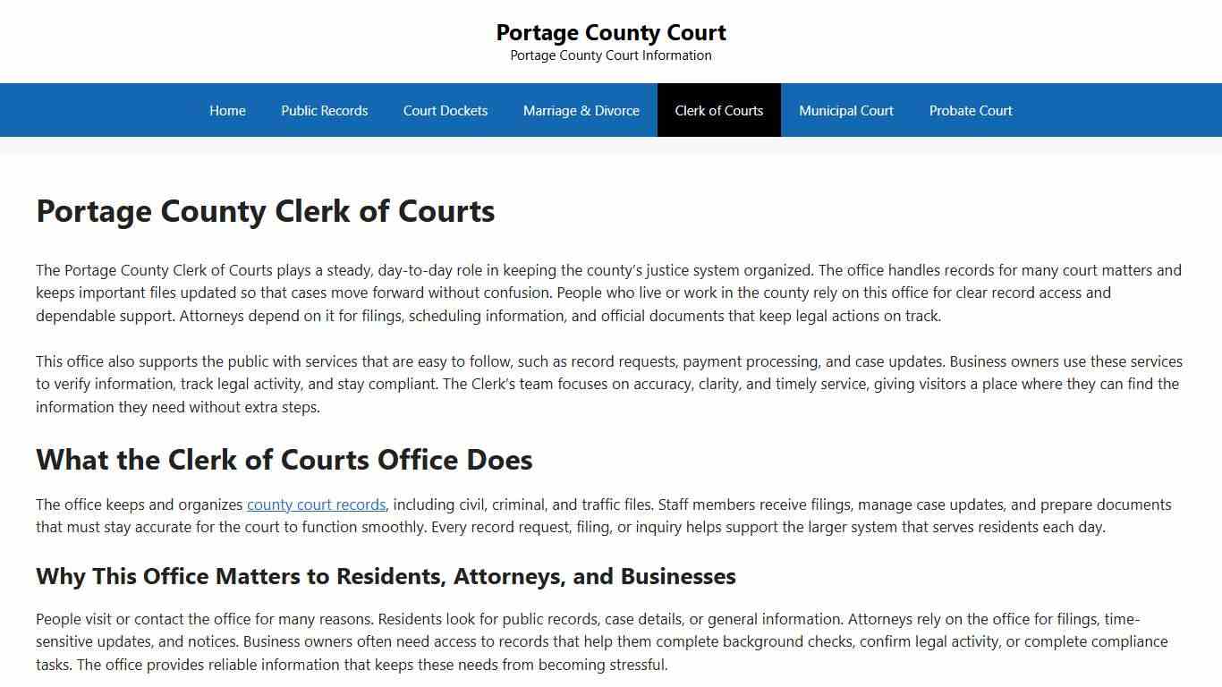Portage County Clerk of Courts