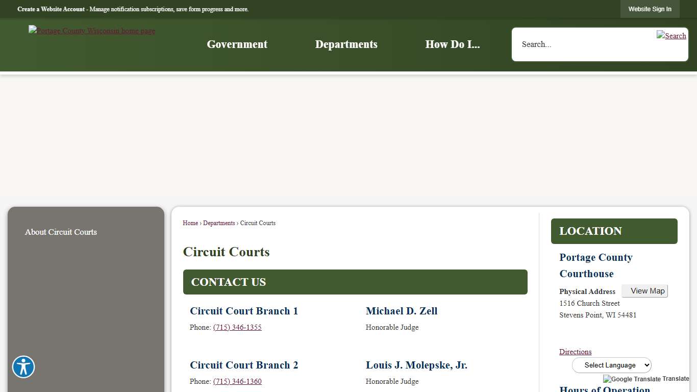 Circuit Courts Portage County, WI