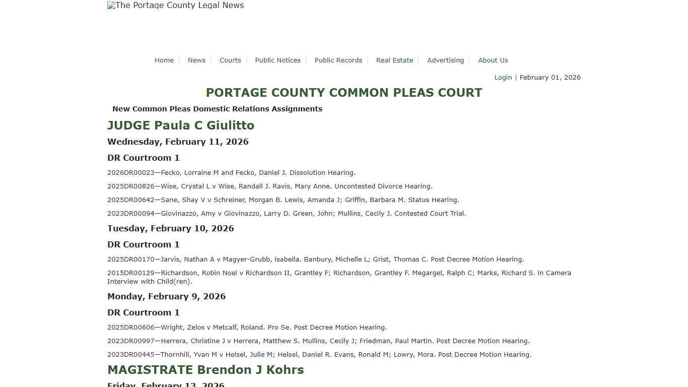 Portage County Legal News