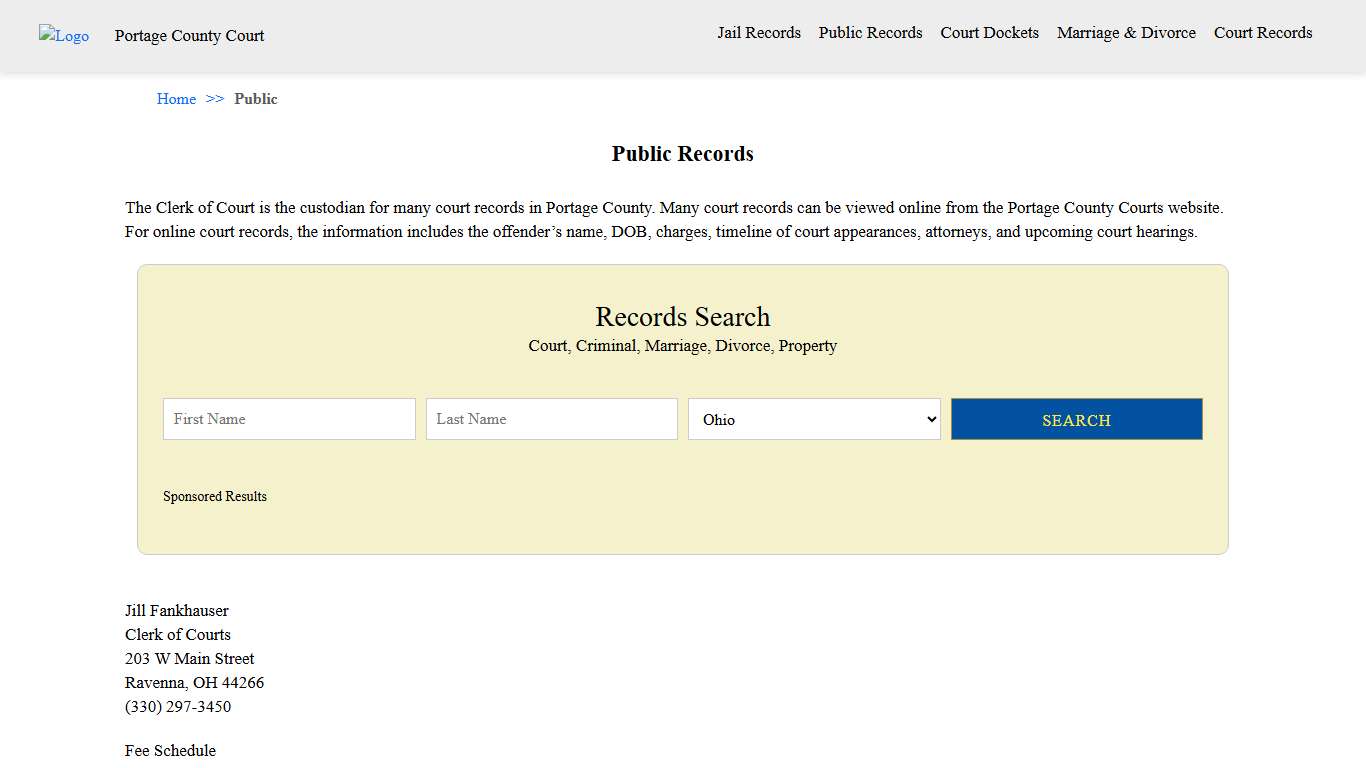 Public Records Portage County Court